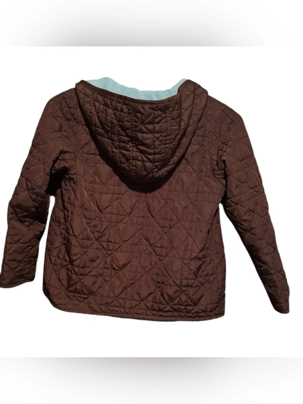 Girls Rothschild Quilted Brown Jacket With Blue Fleece Lining EUC